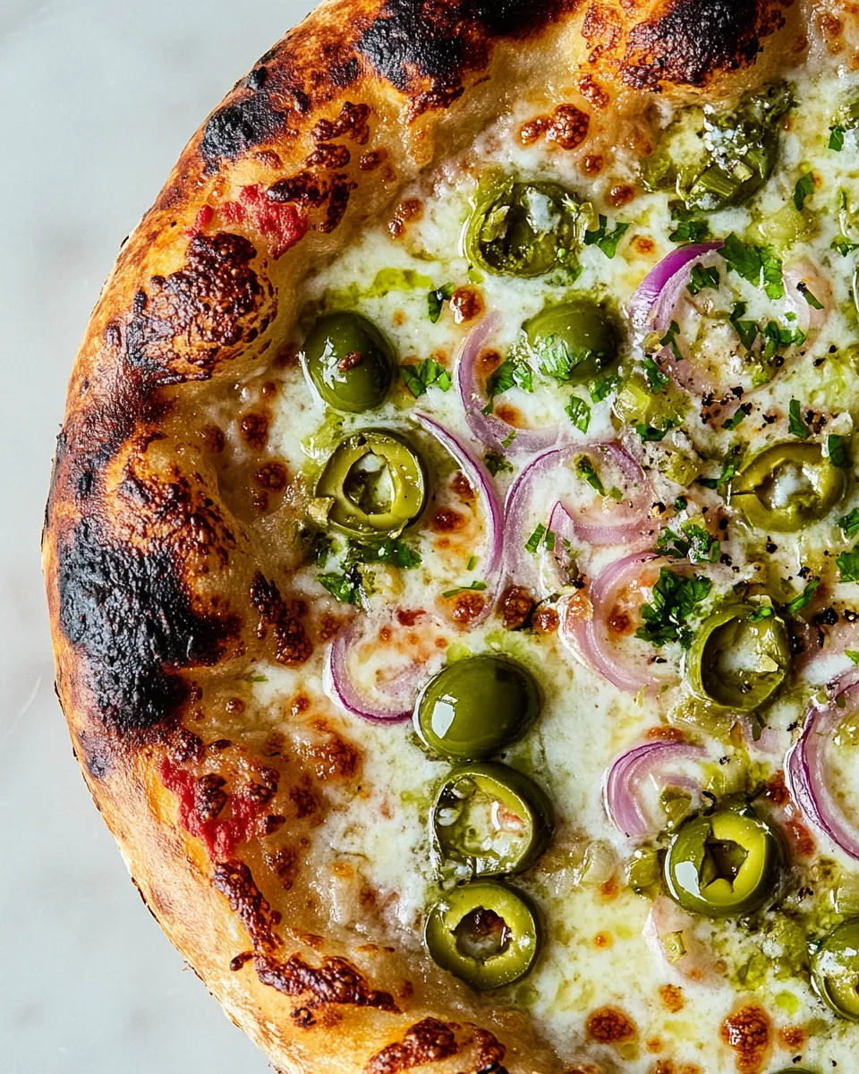 Easy Green Olive and Onion Pizza recipe photo