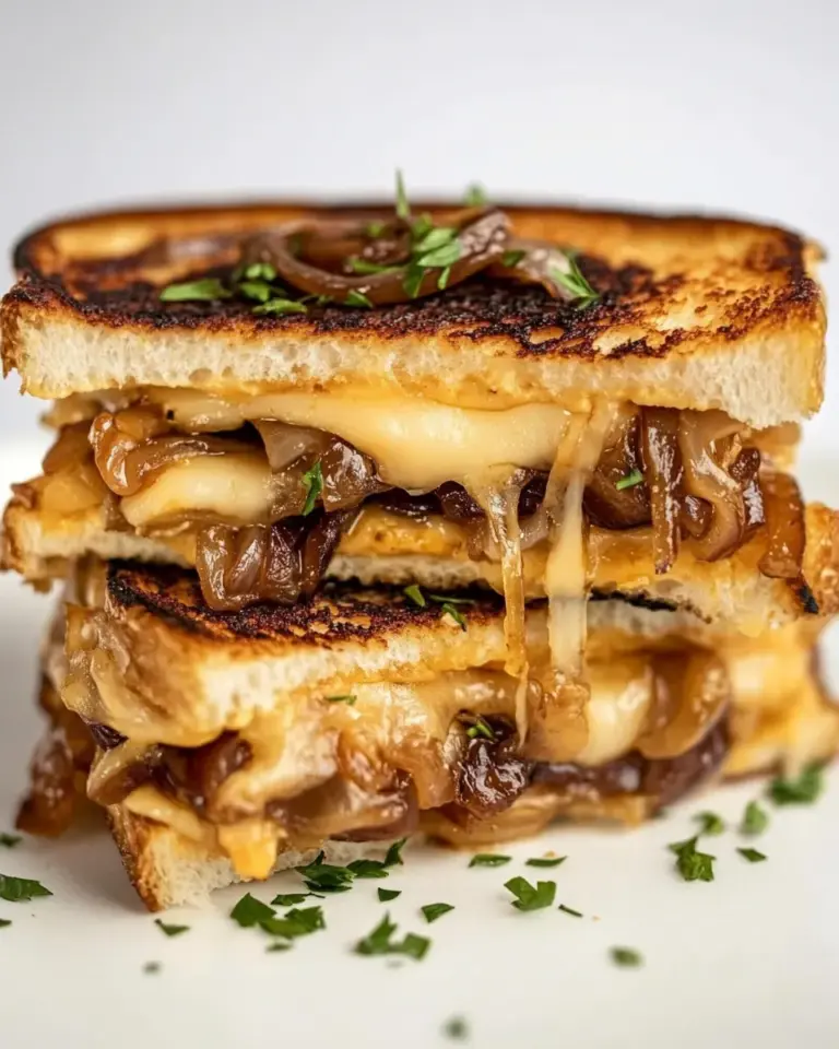 Homemade Grilled Cheese With Caramelized Onions photo