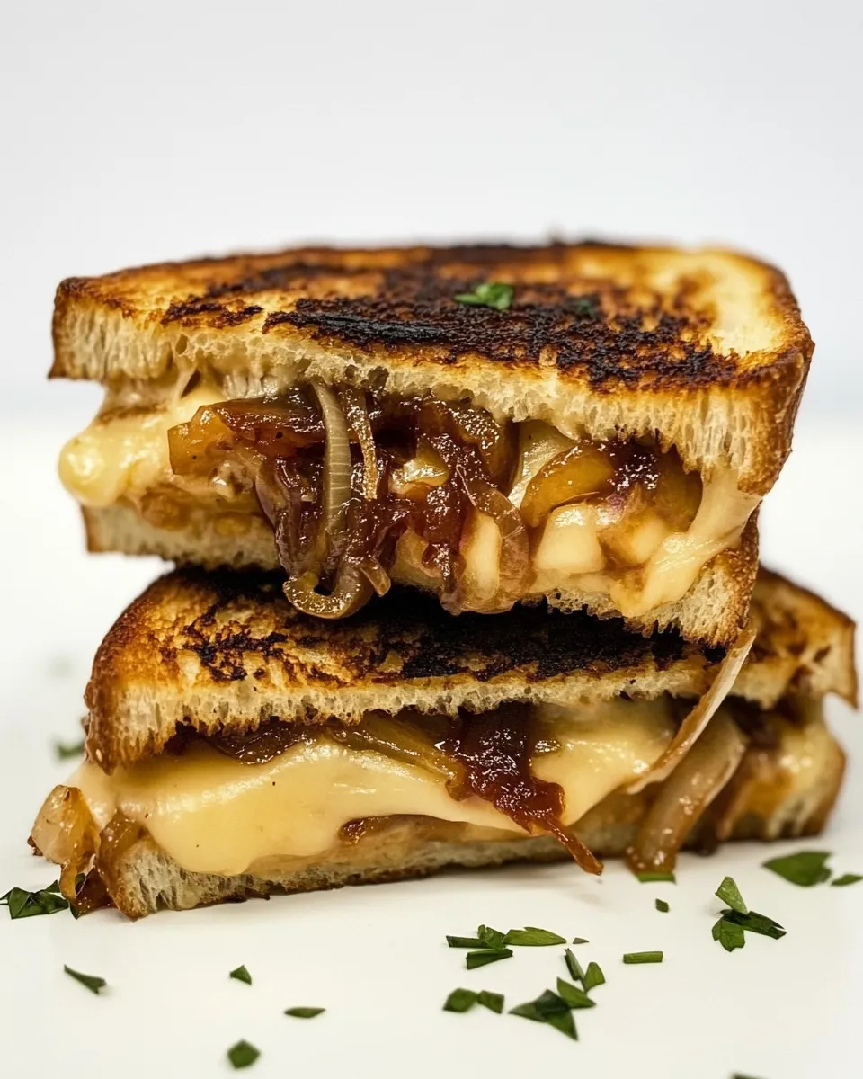 Classic Grilled Cheese With Caramelized Onions image