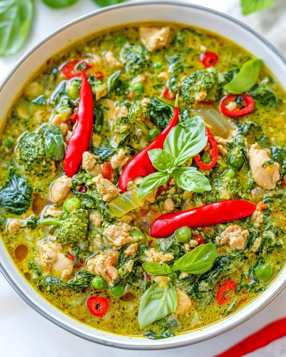 Easy Ground Chicken Green Thai Curry image