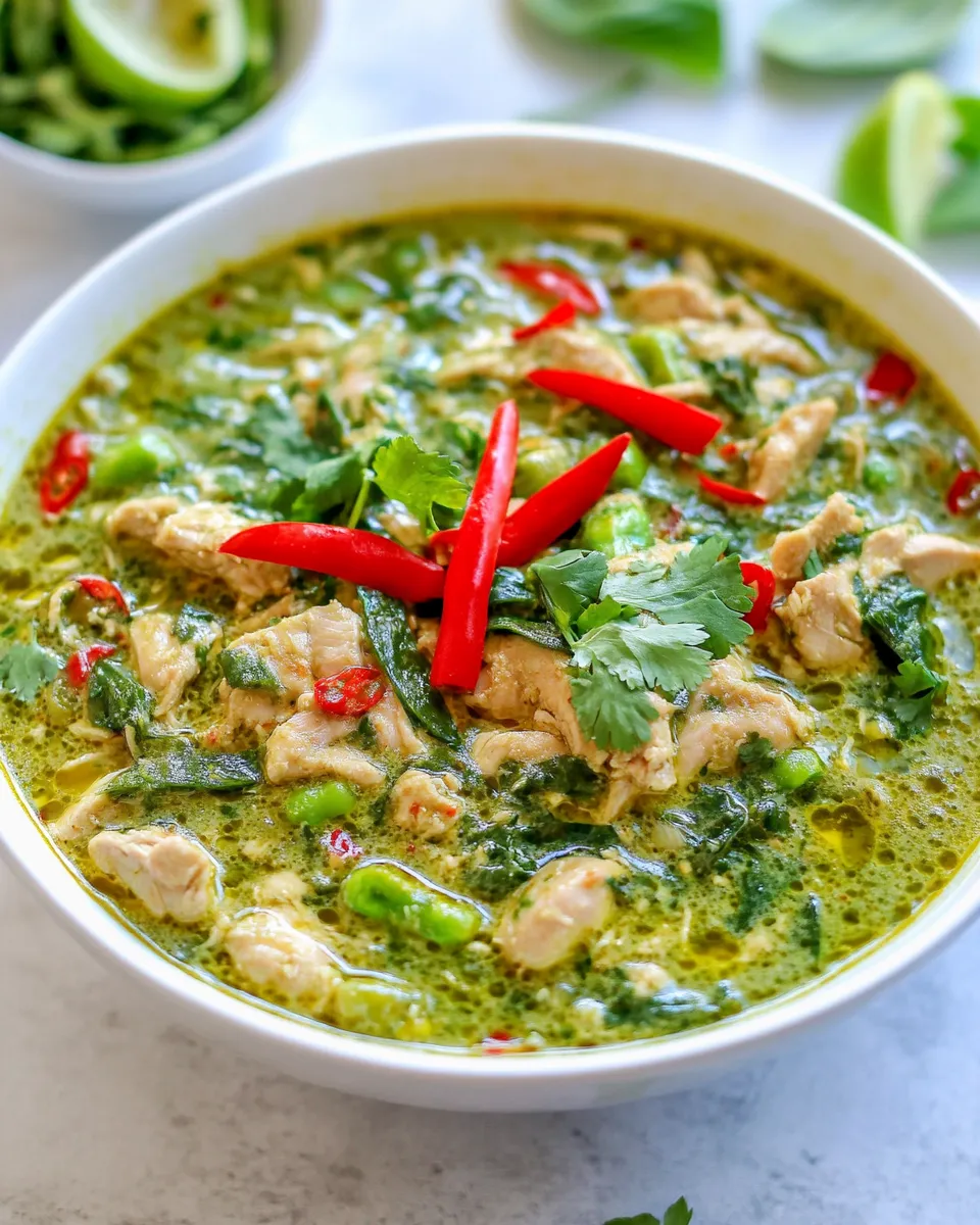 Quick Ground Chicken Green Thai Curry shot