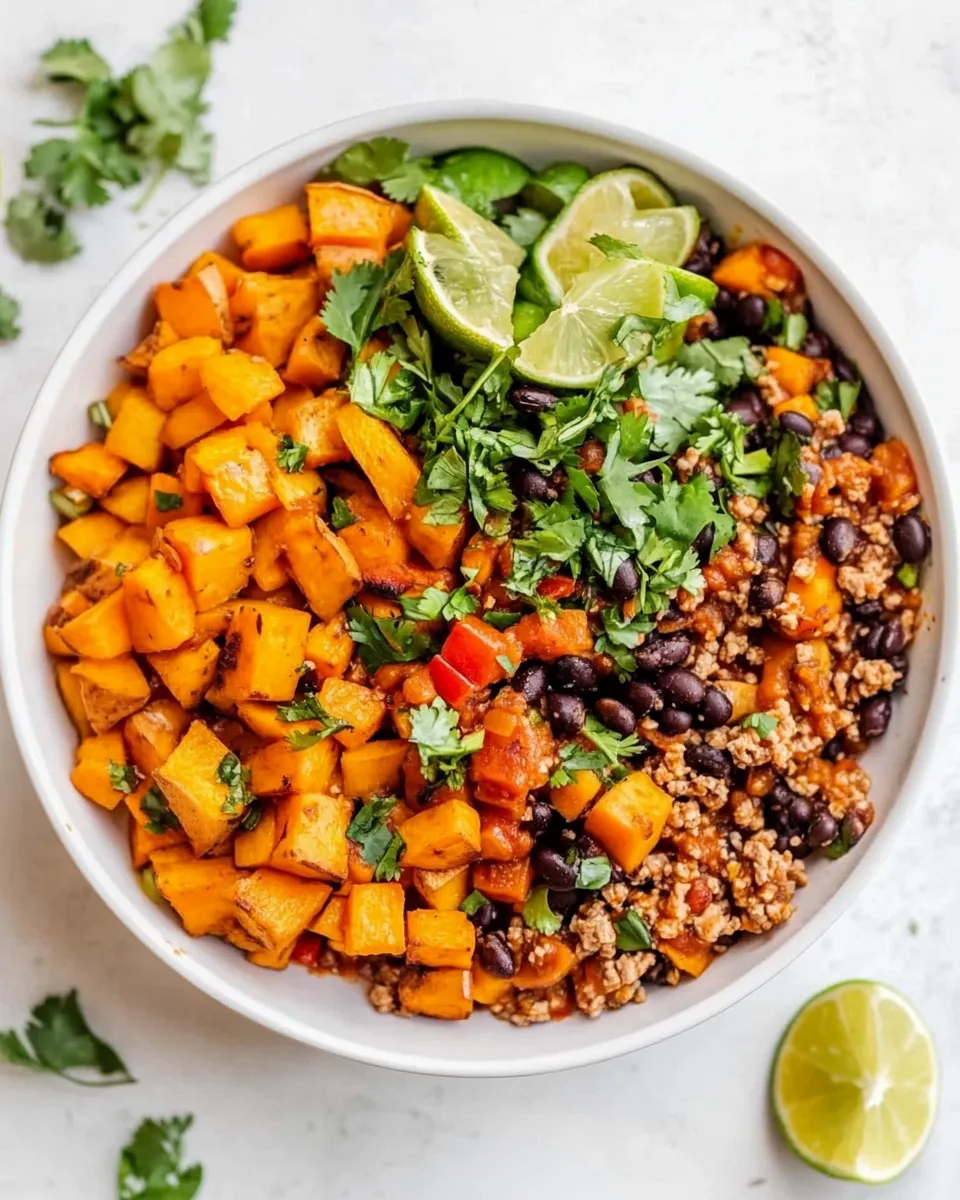 Quick Ground Turkey Skillet with Sweet Potatoes and Black Bean shot