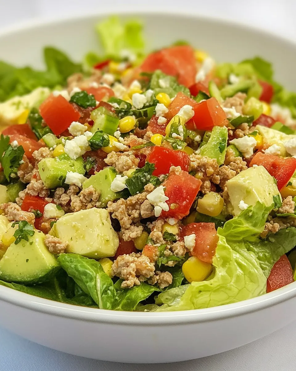 Easy Ground Turkey Taco Salad with Salsa Verde photo