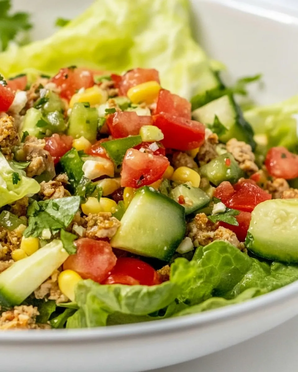 Healthy Ground Turkey Taco Salad with Salsa Verde recipe photo