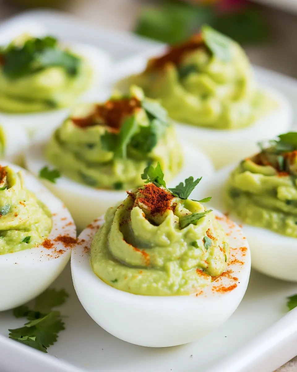 Homemade Guacamole Stuffed Eggs Recipe photo
