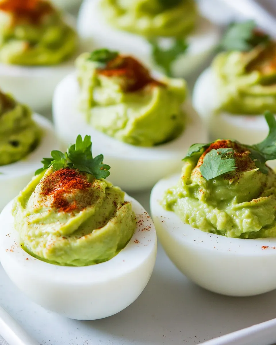 Classic Guacamole Stuffed Eggs Recipe image