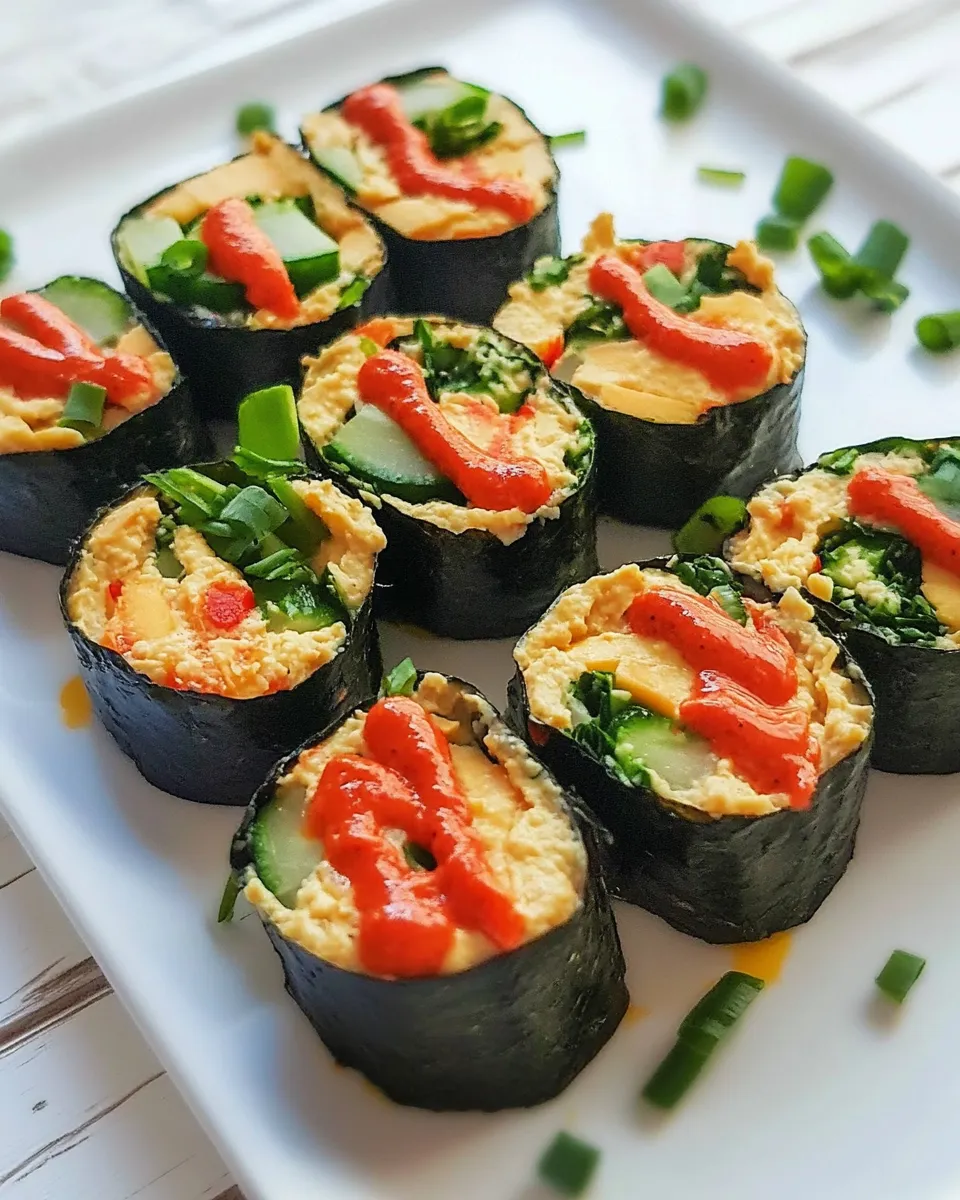 Easy Harissa Hummus Nori Rolls recipe photo