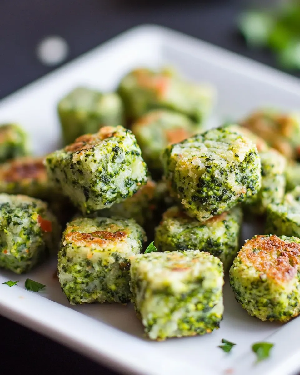 Tasty Healthy Baked Broccoli Tots food shot