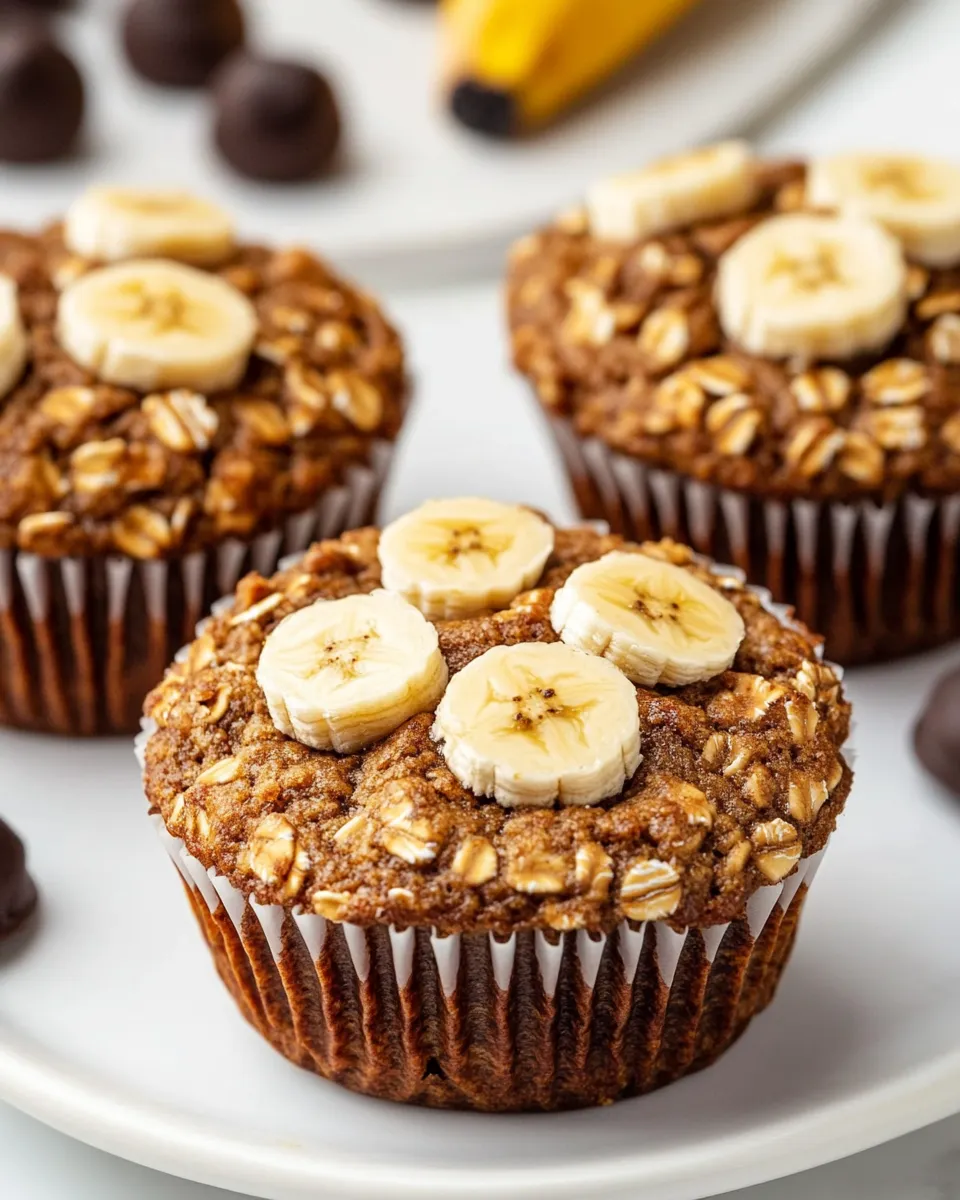 Homemade Healthy Banana Baked Oatmeal Muffins photo