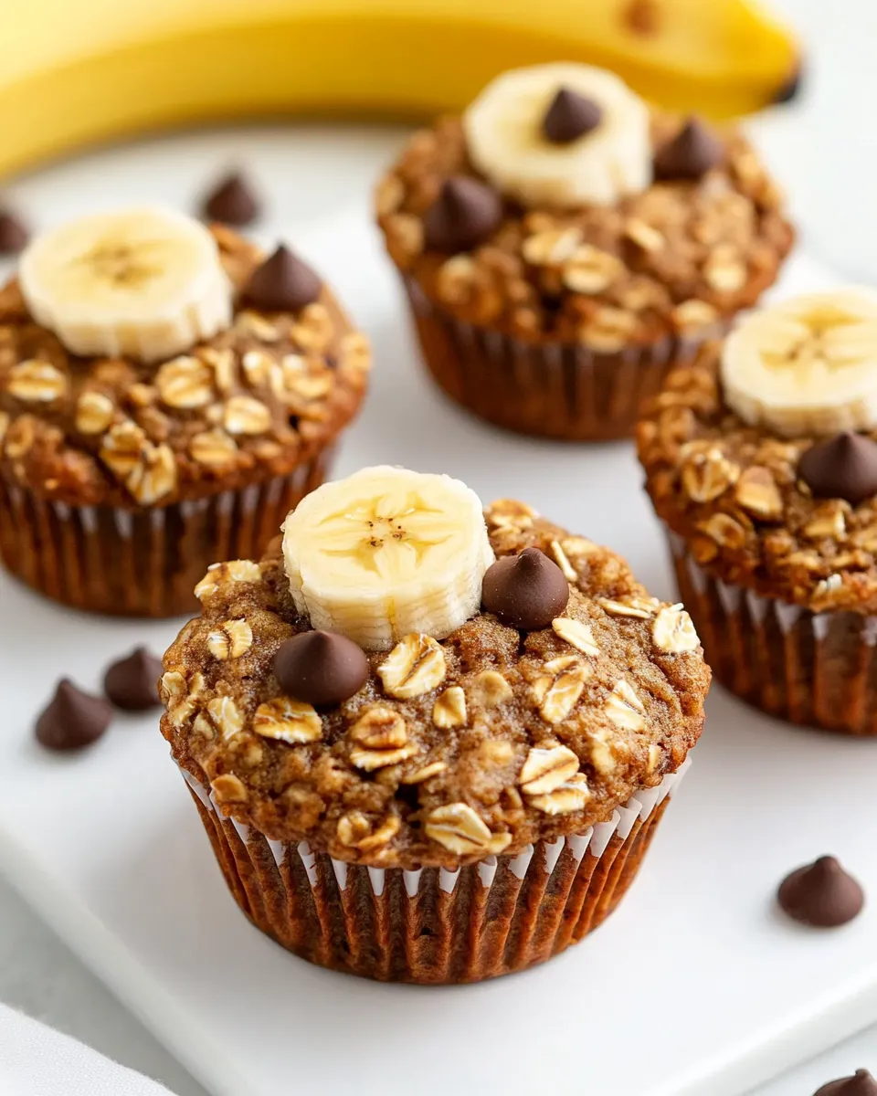 Easy Healthy Banana Baked Oatmeal Muffins recipe photo