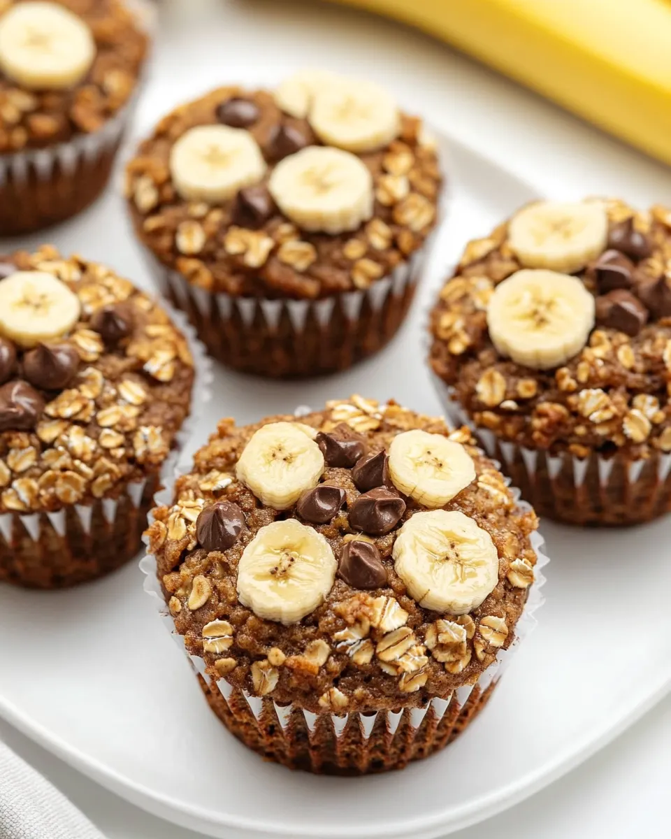Delicious Healthy Banana Baked Oatmeal Muffins shot