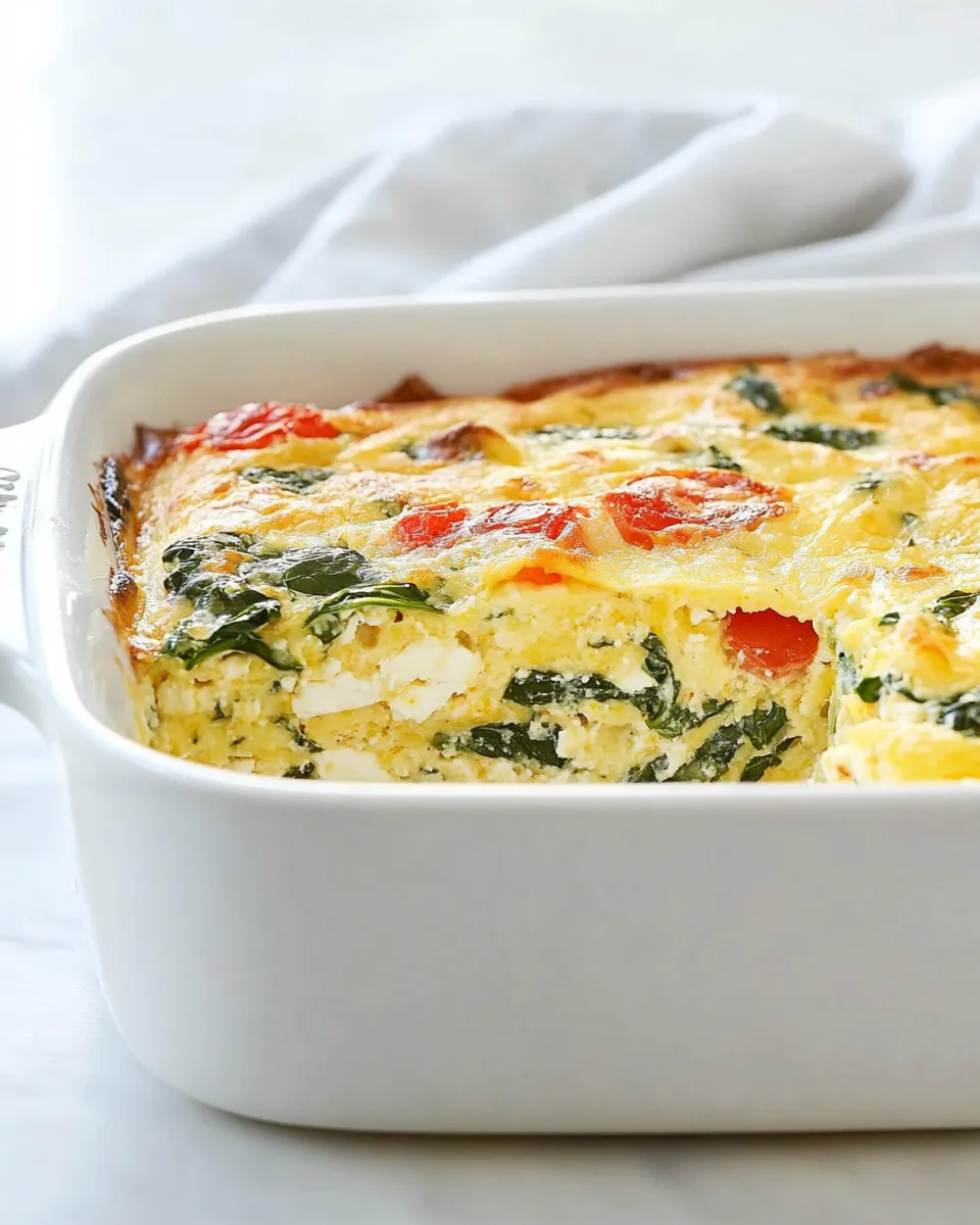 Easy Healthy Breakfast Casserole with Spinach and Feta recipe photo