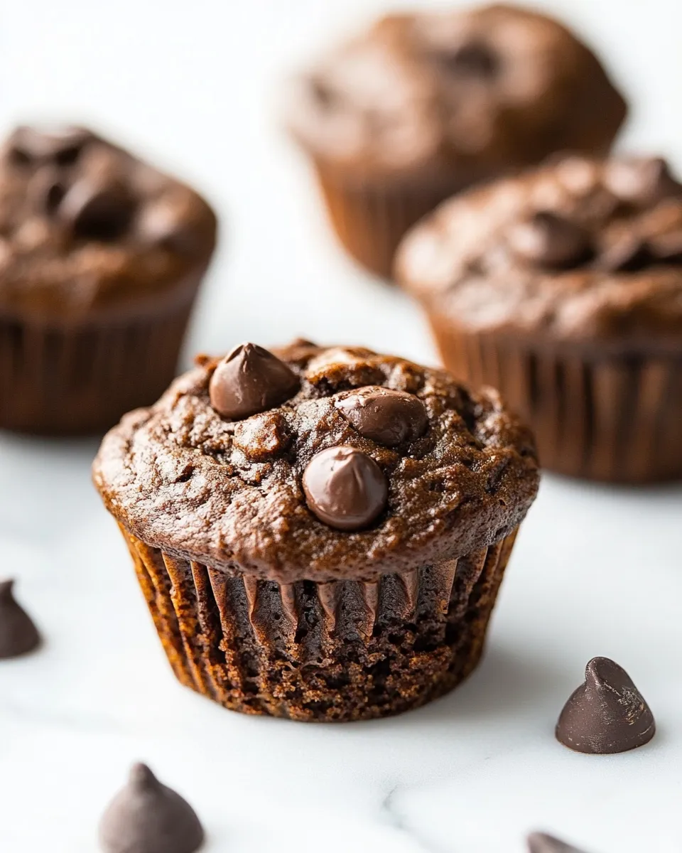 Homemade Healthy Chocolate Banana Muffins photo