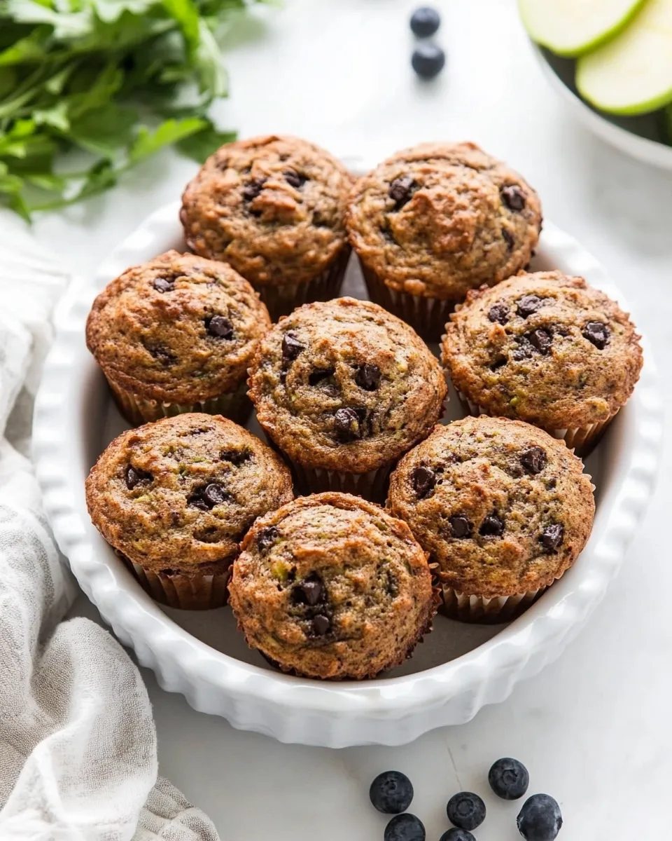 Homemade Healthy Gluten-Free Zucchini Muffins With Applesauce photo