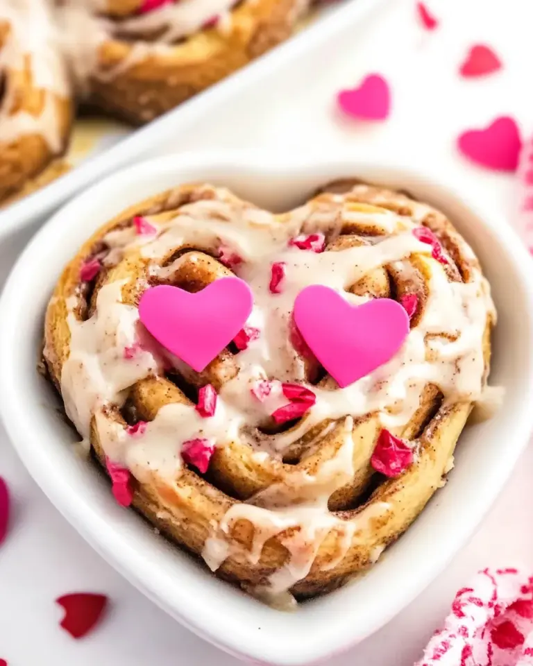 Homemade Heart Shaped Cinnamon Rolls photo