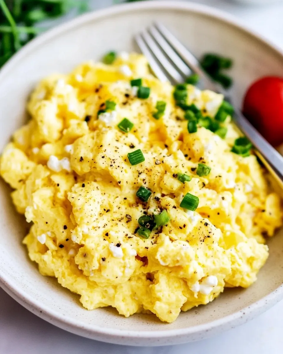 Healthy High-Protein Scrambled Eggs with Cottage Cheese recipe photo