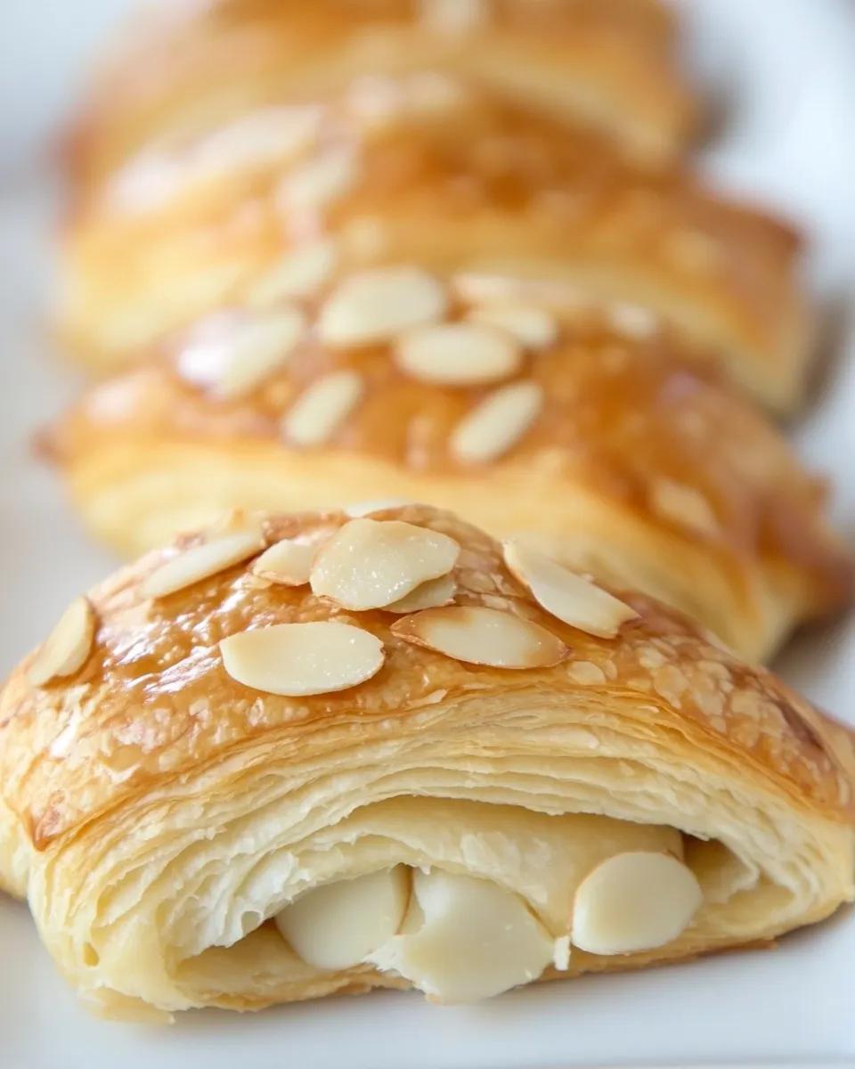 Fresh Homemade Almond Croissants photo