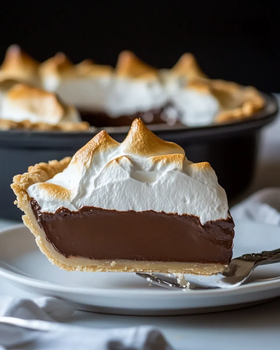 Best Homemade Chocolate Meringue Pie shot