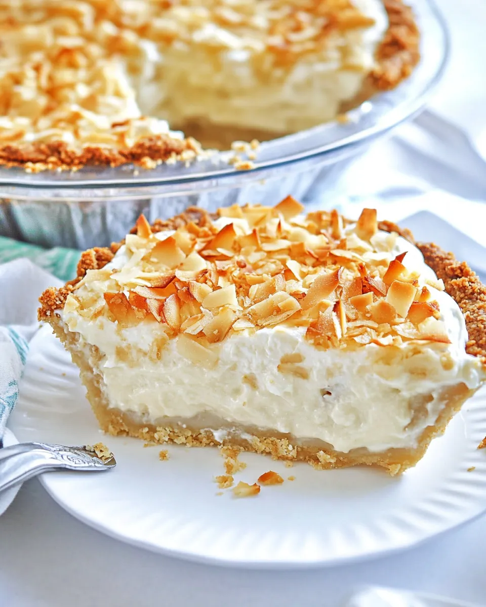 Perfect Homemade Coconut Cream Pie food shot