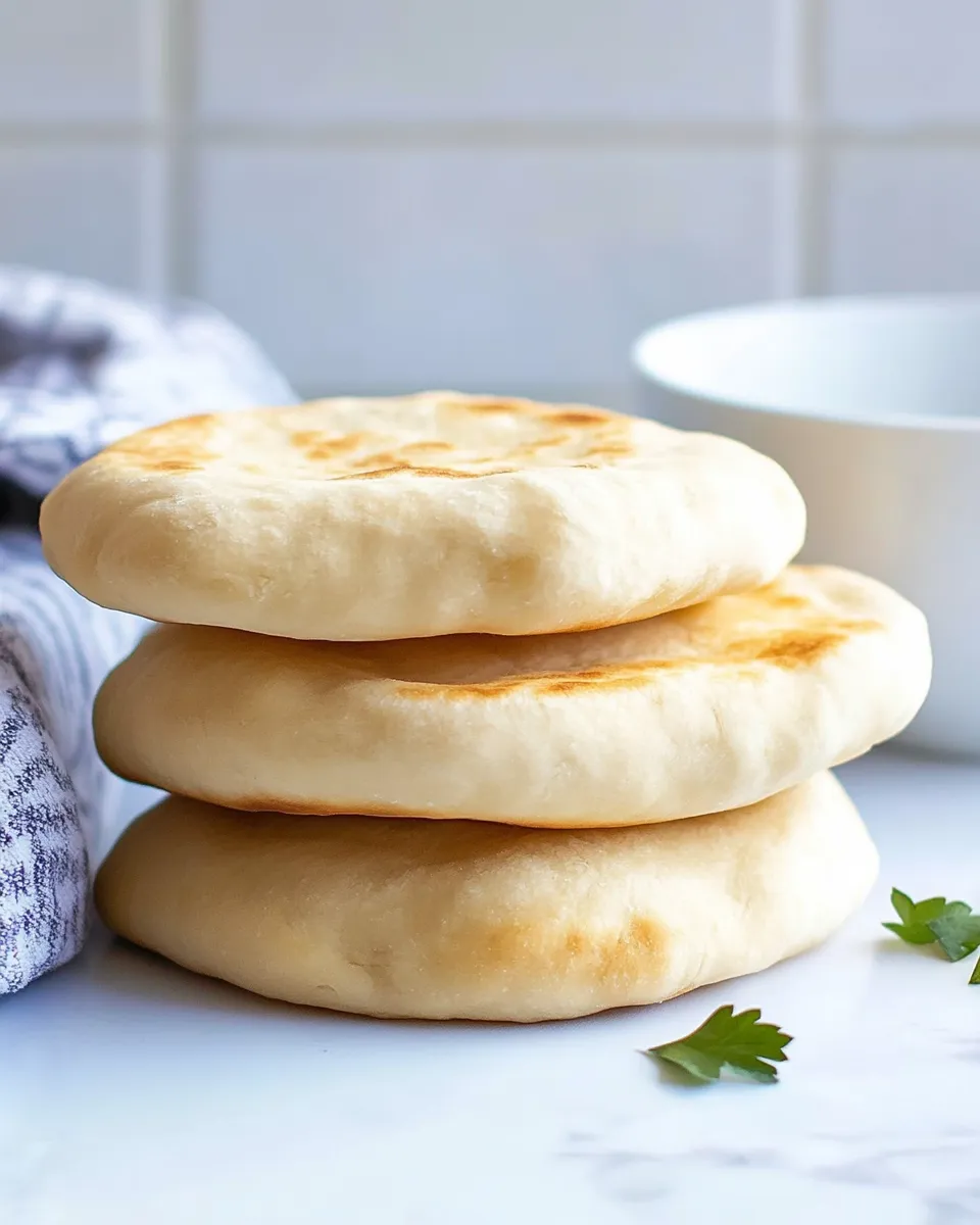 Fresh Homemade Pita Bread shot