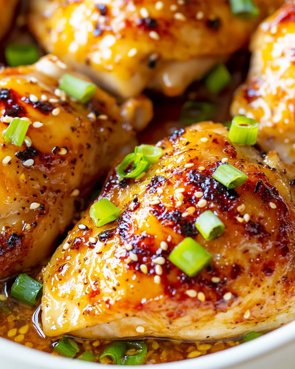 Delicious Honey Garlic Baked Chicken Thighs image
