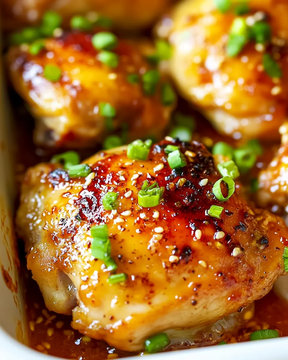Savory Honey Garlic Baked Chicken Thighs recipe photo