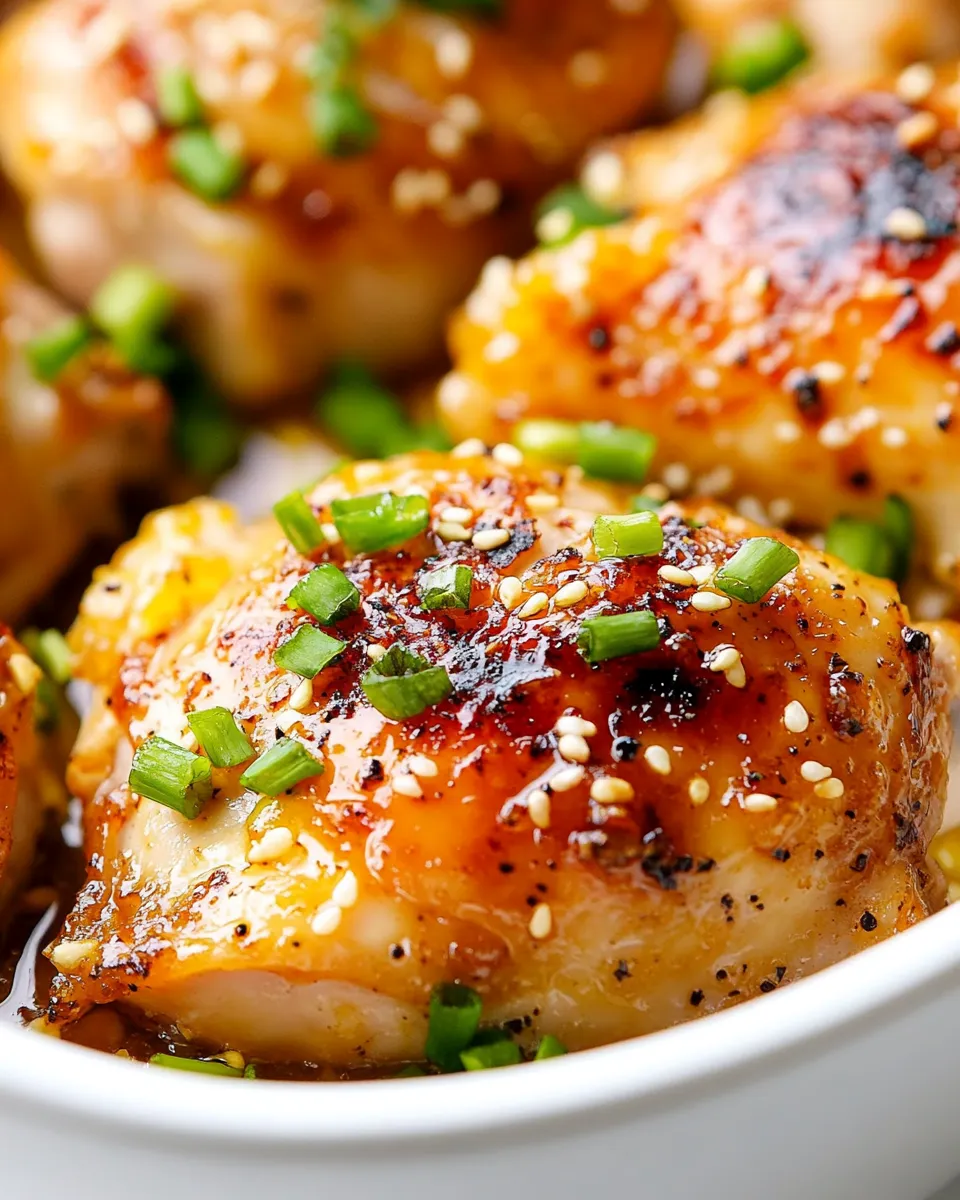 Quick Honey Garlic Baked Chicken Thighs shot