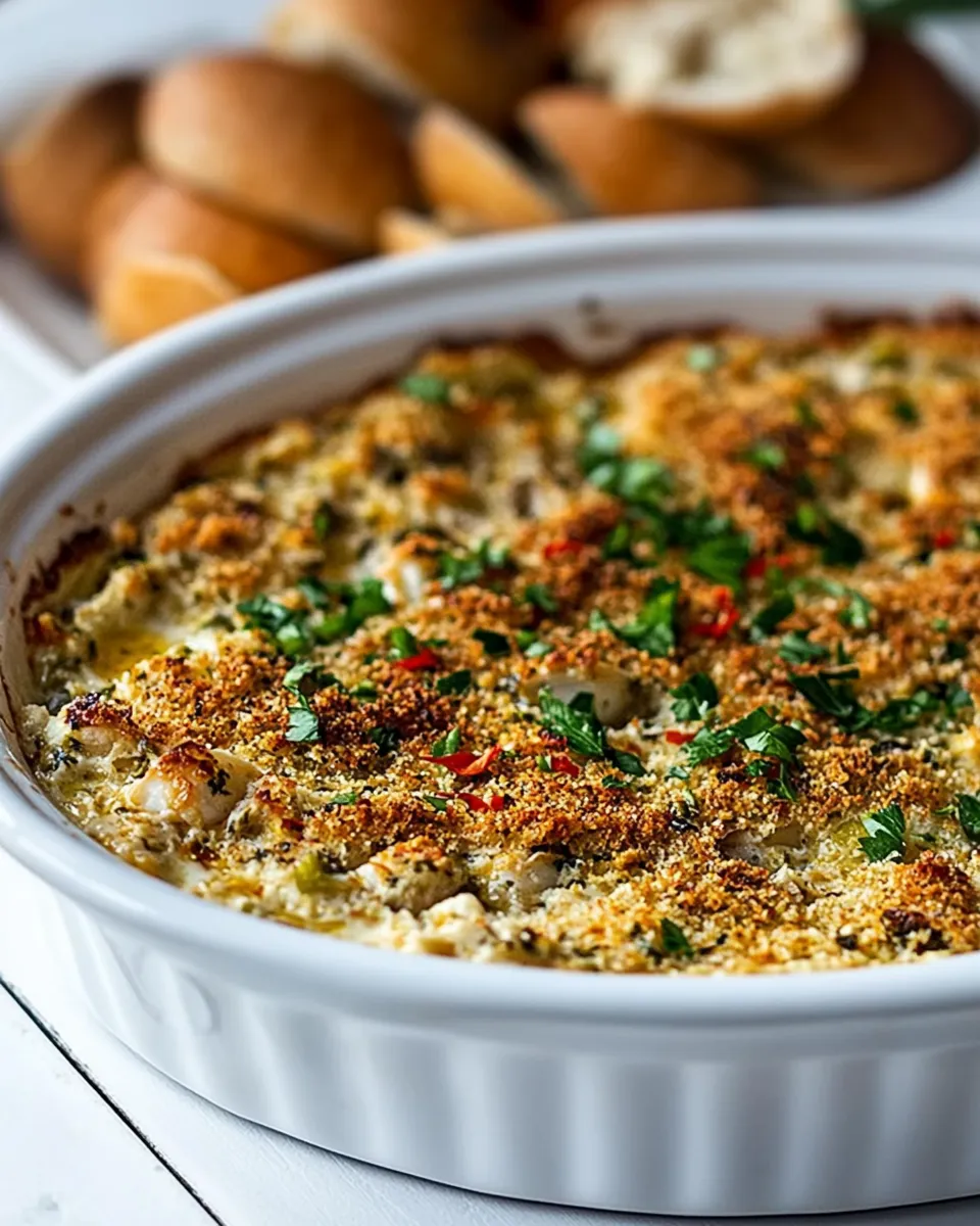 Delicious Incredible Baked Clam Dip shot