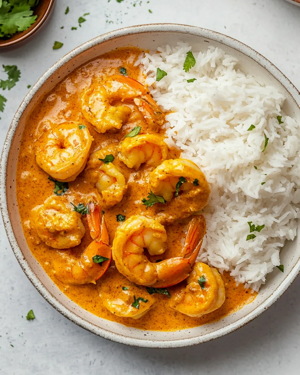 Delicious Indian Butter Shrimp shot