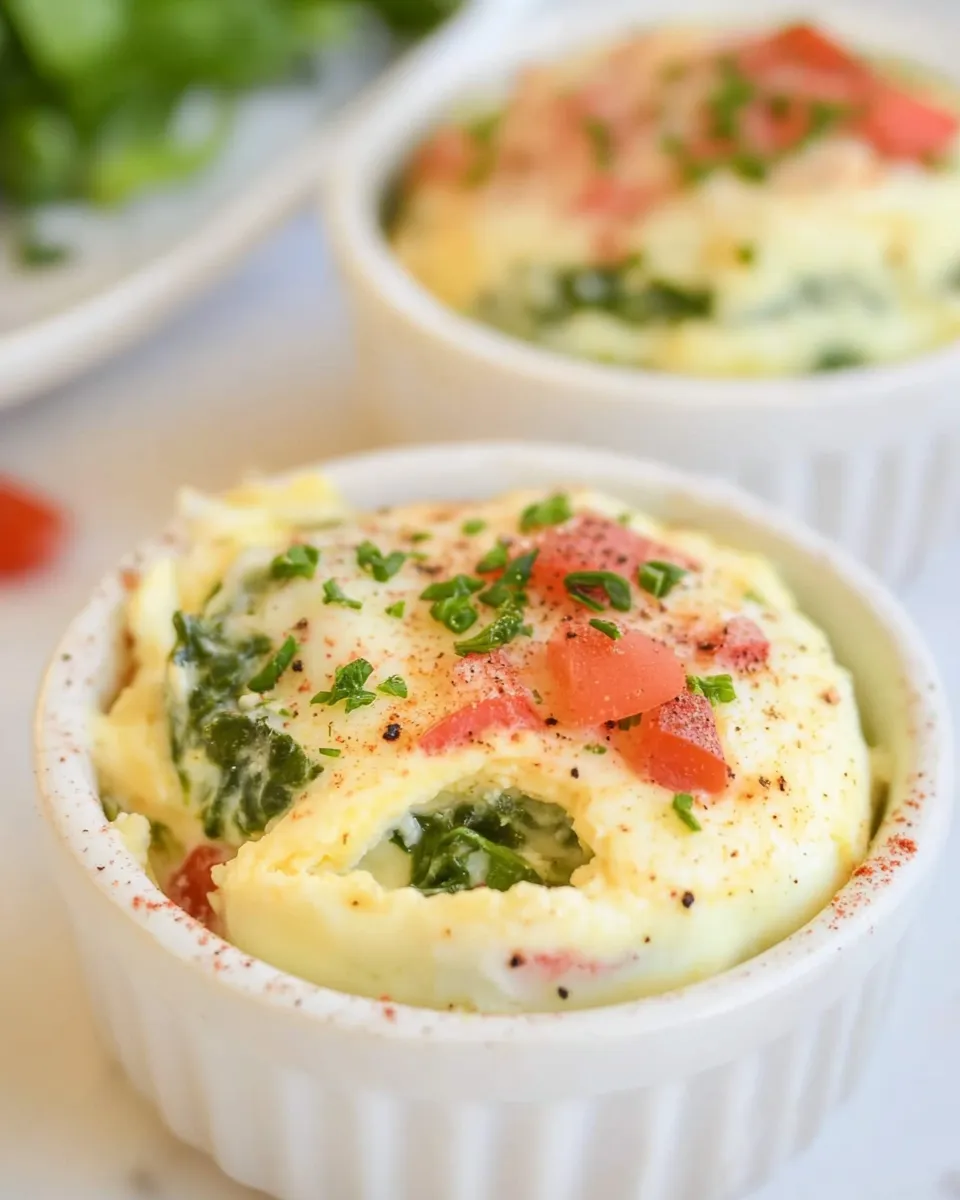 Easy Individual Egg & Spinach Bowls recipe photo