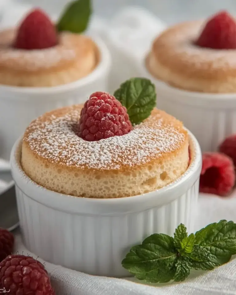 Homemade Individual Raspberry Souffles photo