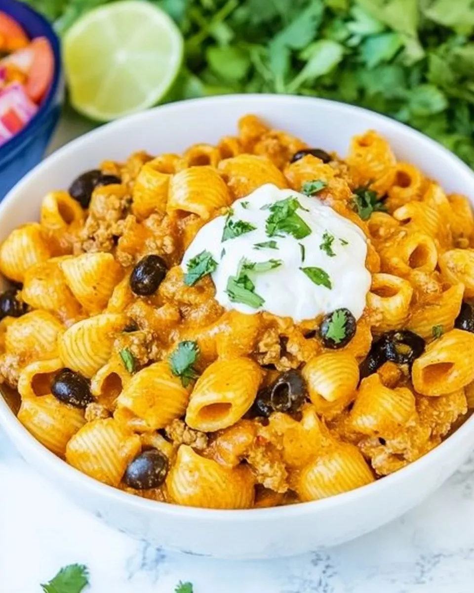 Delicious Instant Pot Cheesy Taco Pasta shot