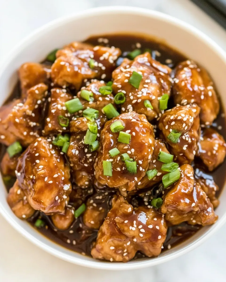 Quick Instant Pot Garlic Sesame Chicken food shot