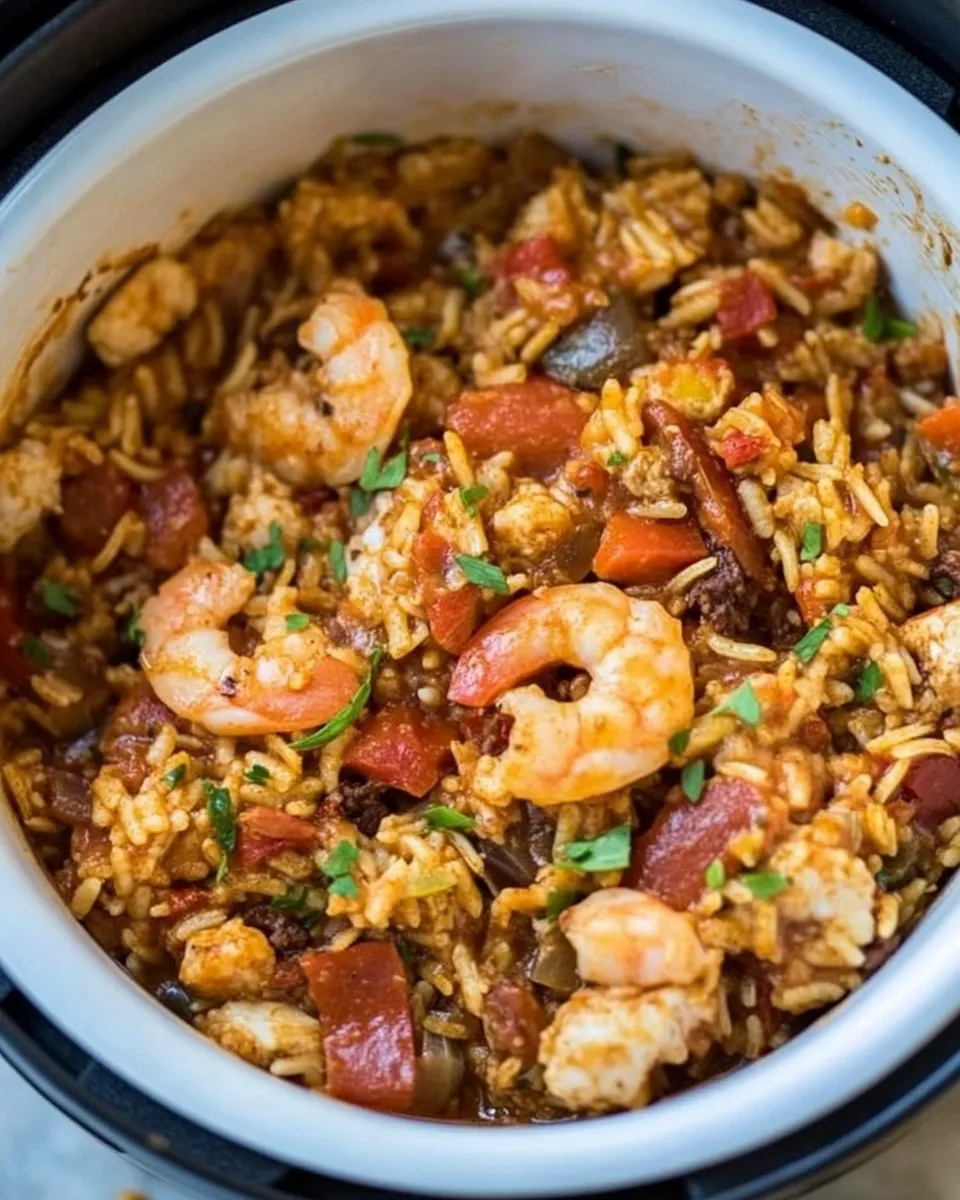Quick Instant Pot Jambalaya food shot