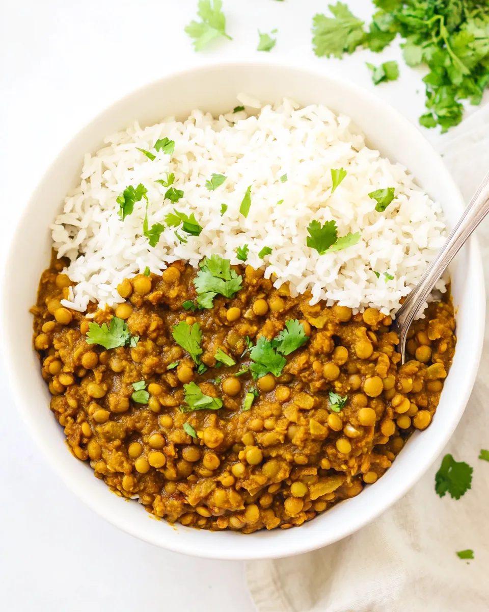Healthy Instant Pot Lentil Curry shot