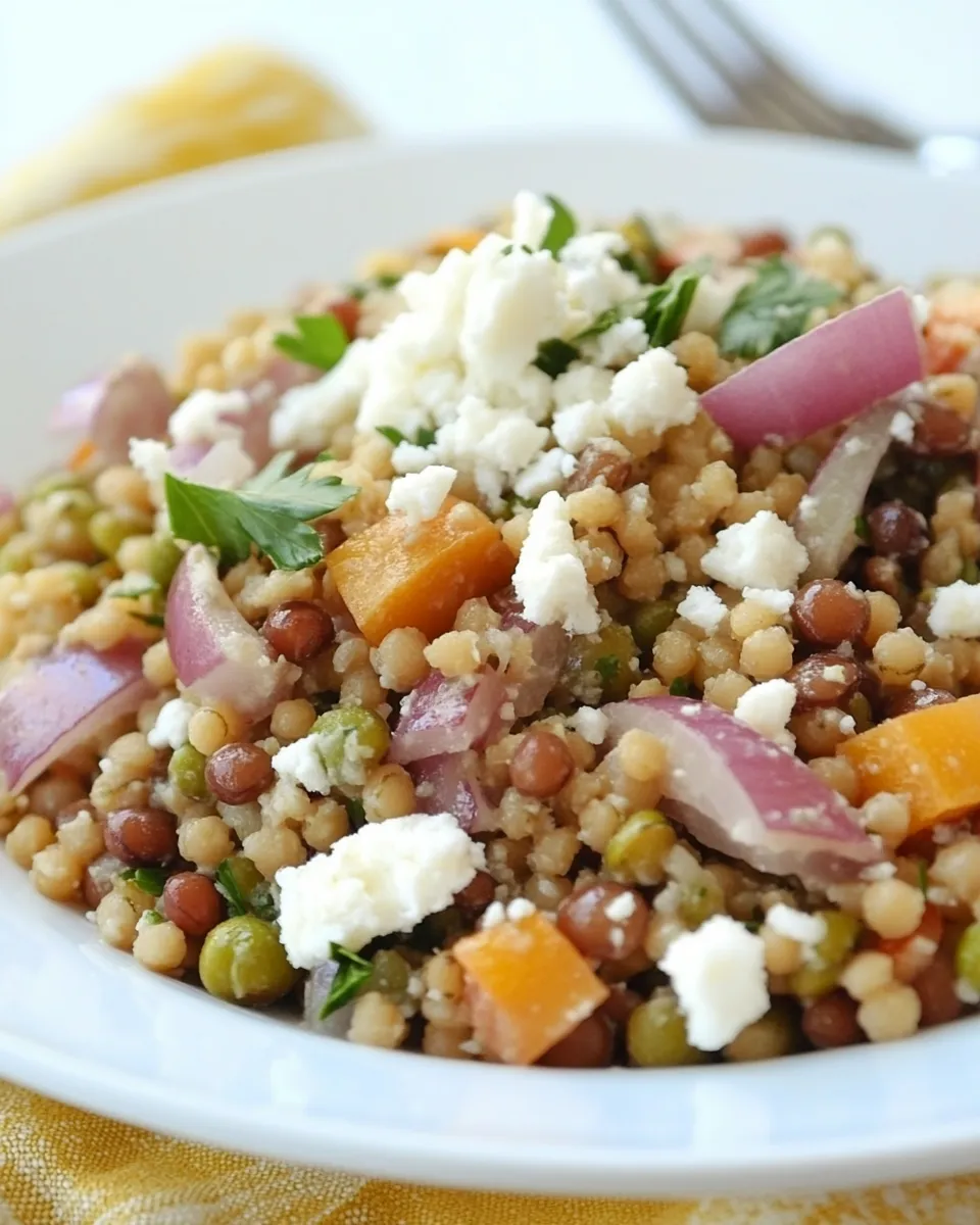 Healthy Israeli Couscous & Green Lentil Salad dish photo