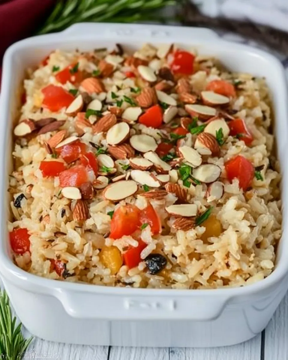 Delicious Italian Rice Pilaf with Toasted Almonds shot
