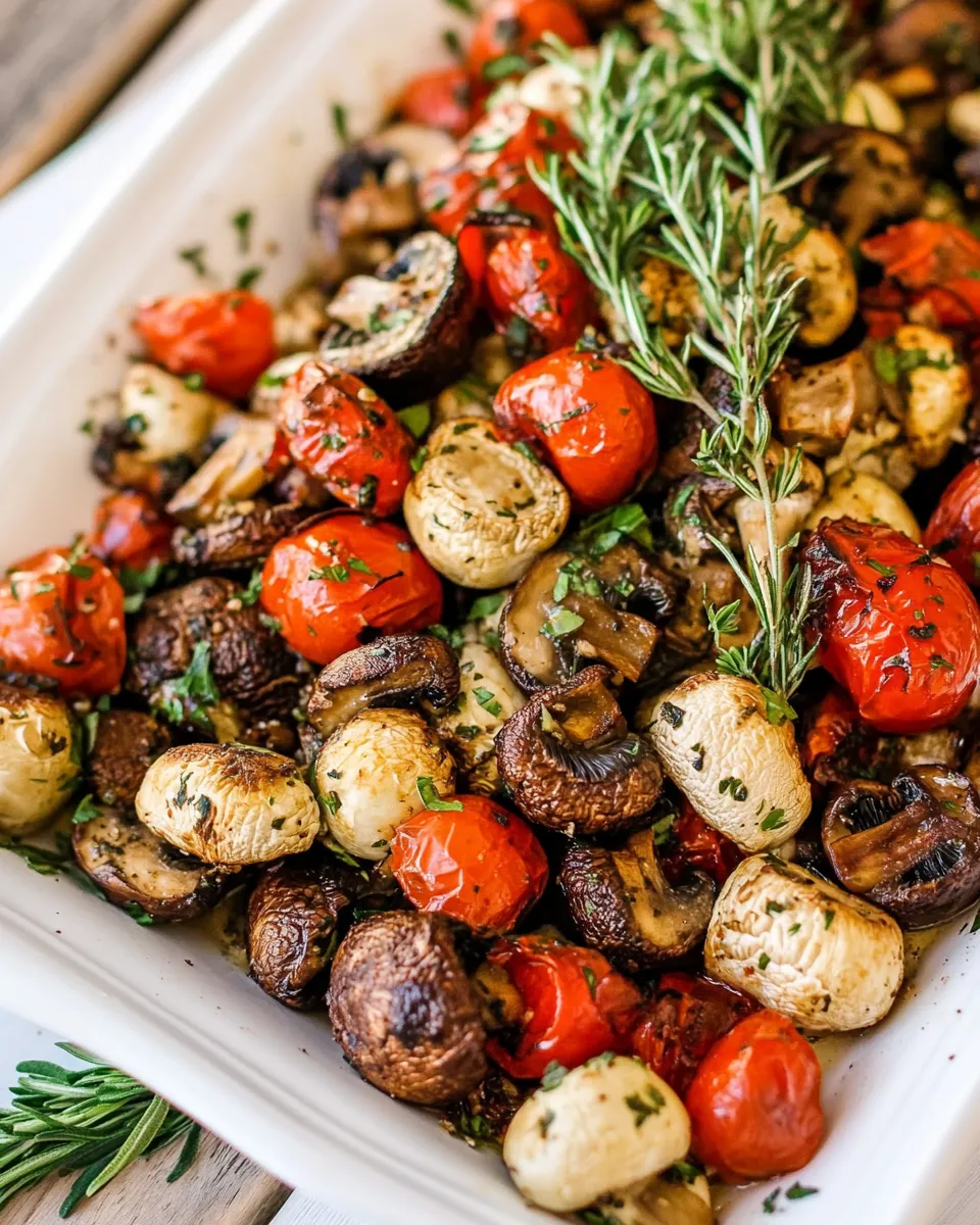 Homemade Italian Roasted Mushrooms and Veggies photo