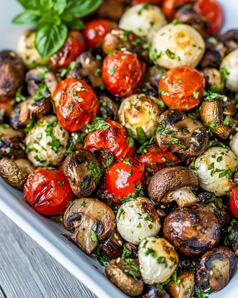 Classic Italian Roasted Mushrooms and Veggies image