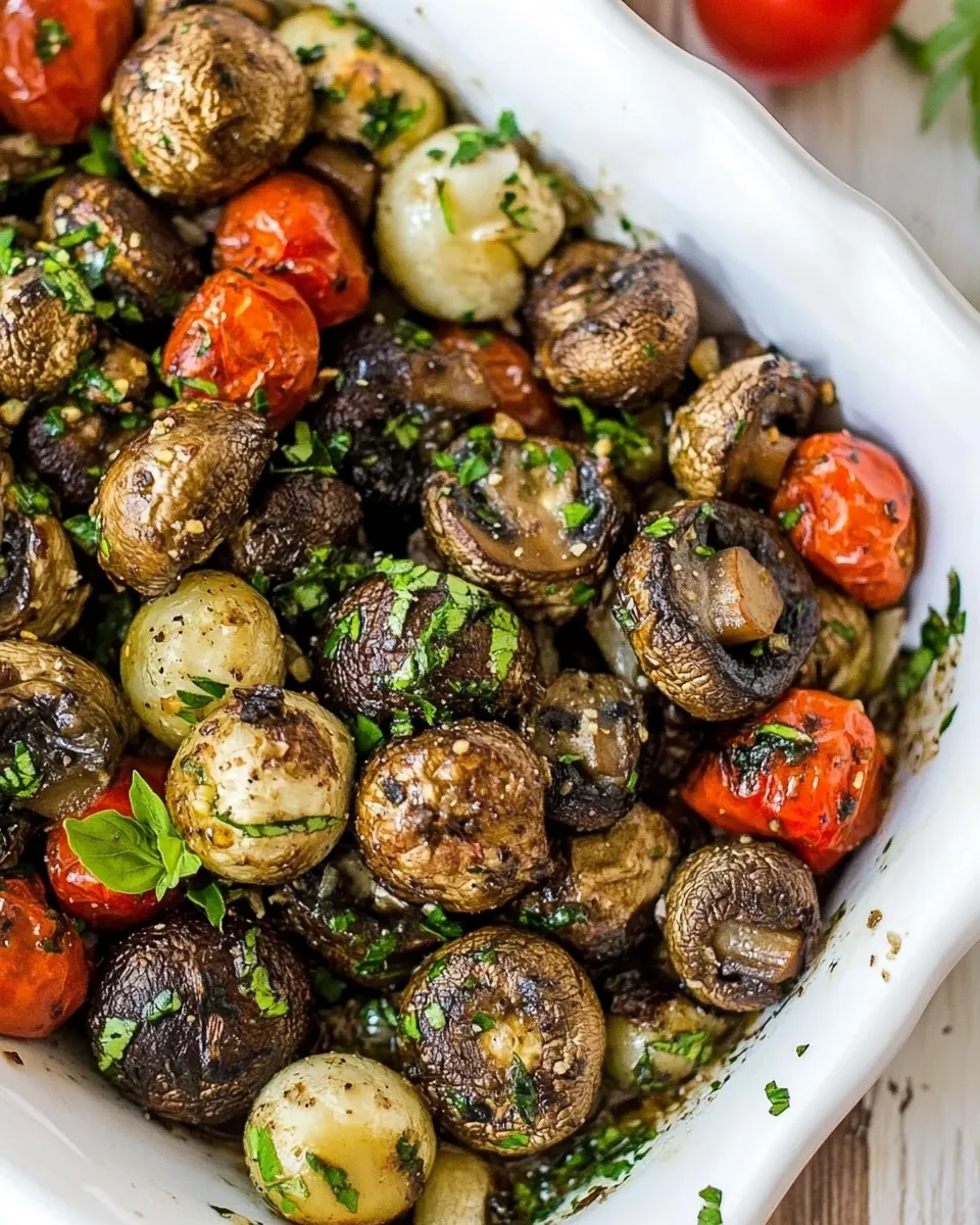 Easy Italian Roasted Mushrooms and Veggies recipe photo