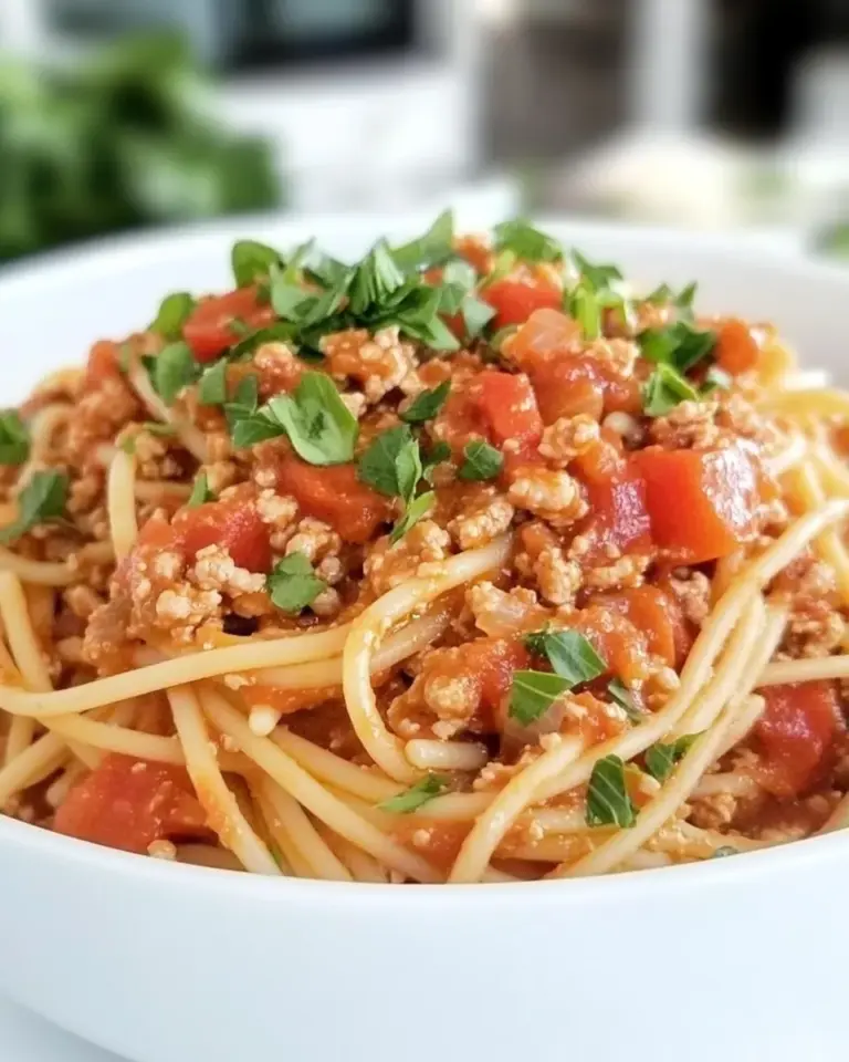 Homemade Italian Style Ground Turkey Spaghetti photo
