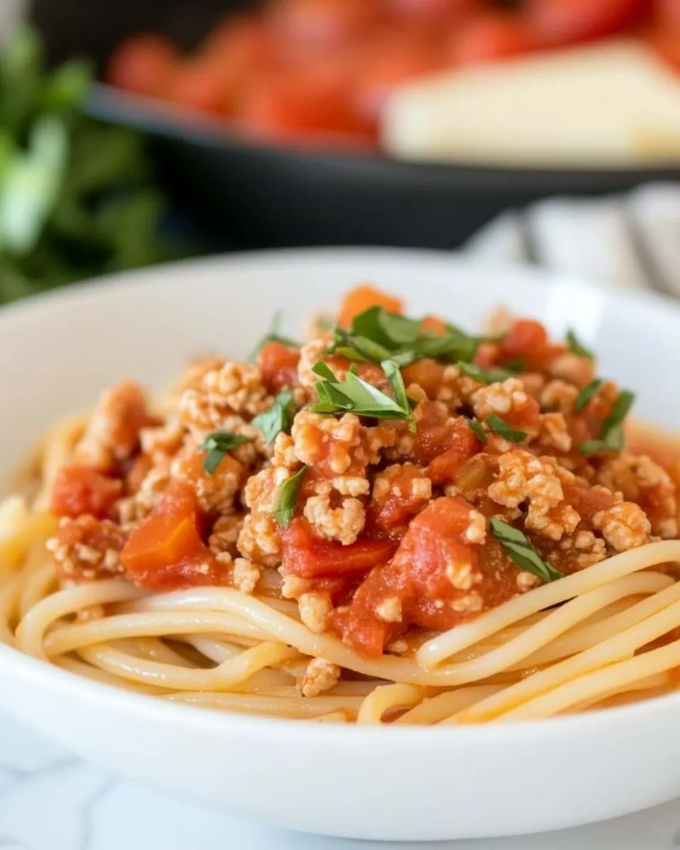 Classic Italian Style Ground Turkey Spaghetti image