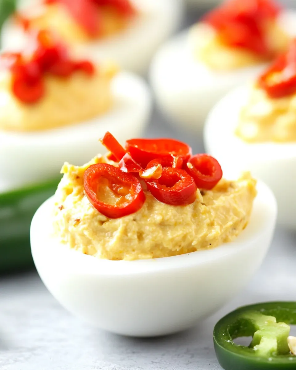 Savory Jalapeo Popper Deviled Eggs food shot