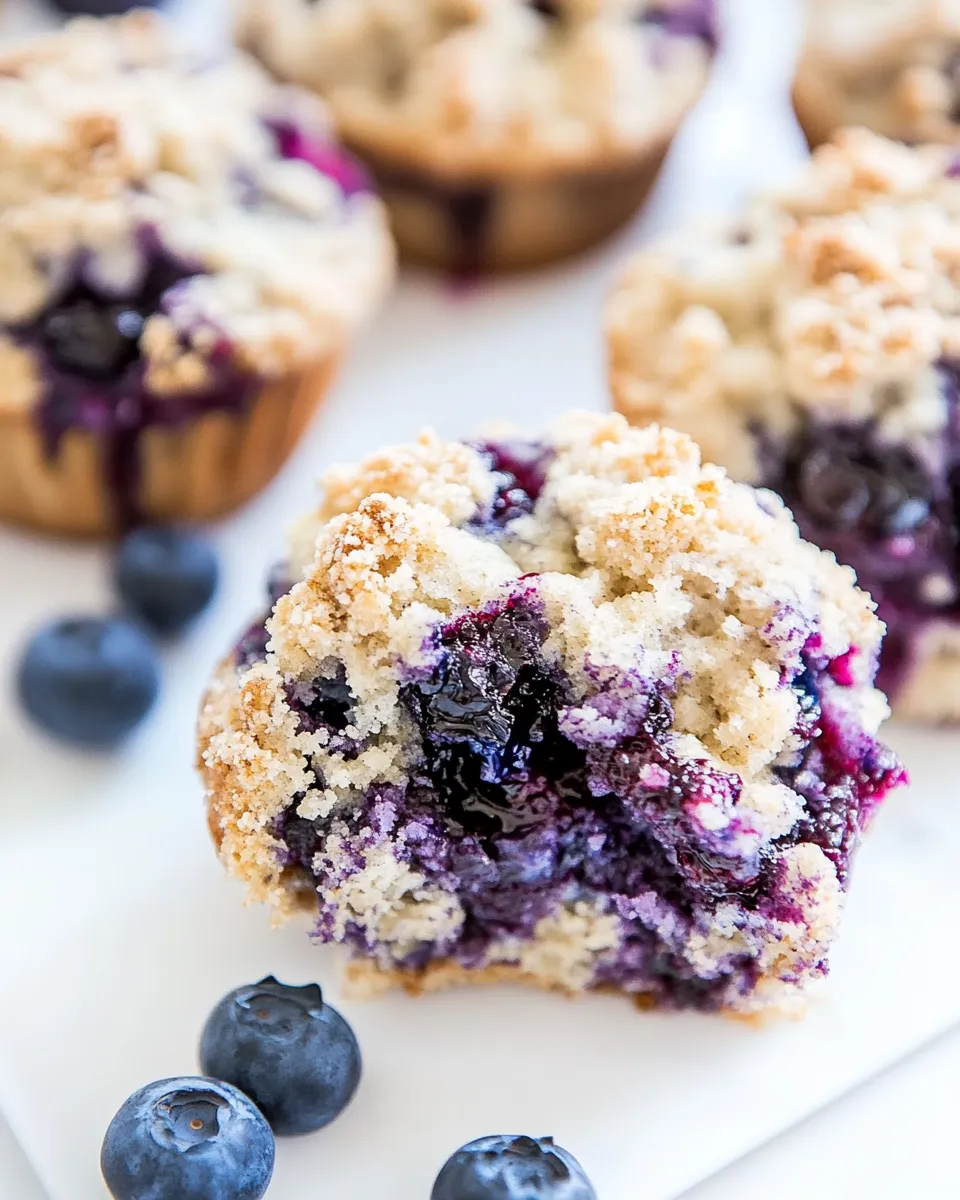 Homemade Jumbo Blueberry Crumb Muffins photo