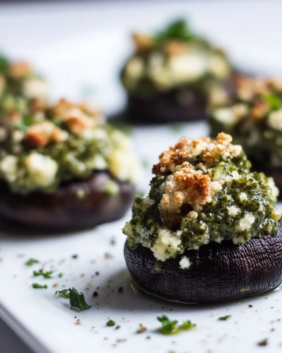 Easy Kale Pesto Stuffed Mushrooms dish photo