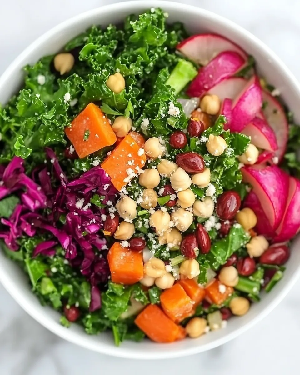 Healthy Kale Superfood Power Salad (Vegan!) shot