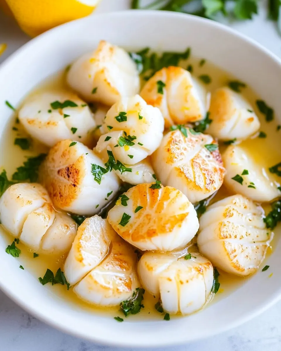 Quick Lemon Butter Sauteed Scallops shot