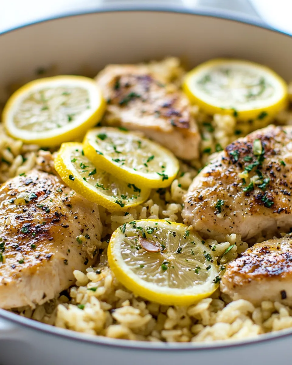 Delicious Lemon Chicken Rice Skillet image
