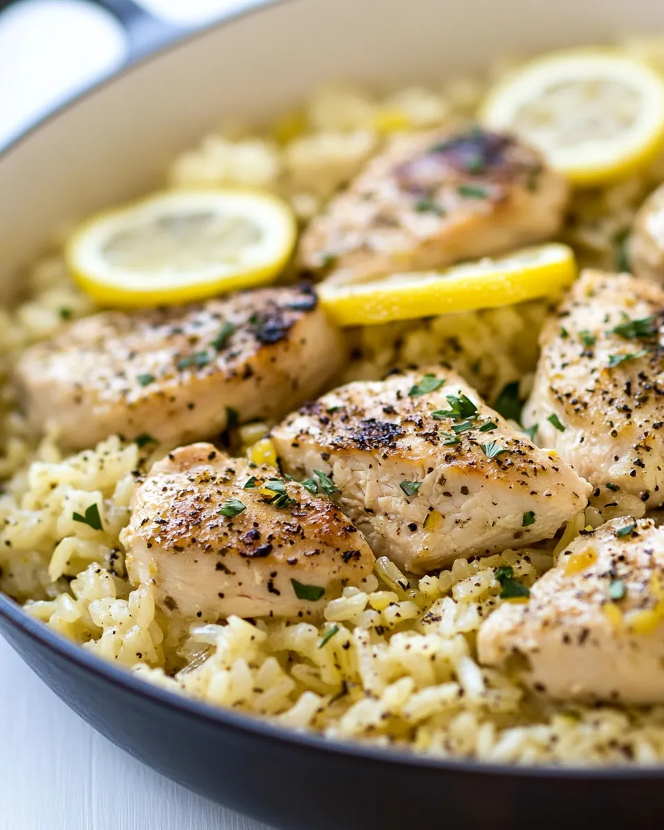 Quick Lemon Chicken Rice Skillet dish photo