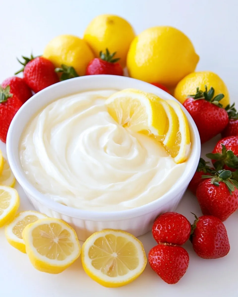 Homemade Lemon Cream Fruit Dip photo